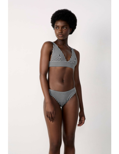 Triangle foulard haut de maillot à motif vichy