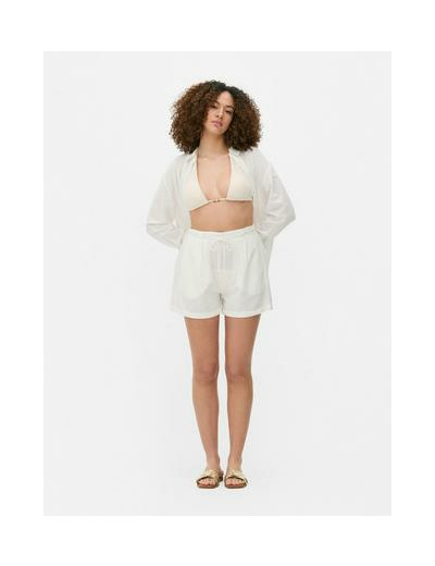 Short à nouer en mélange de coton