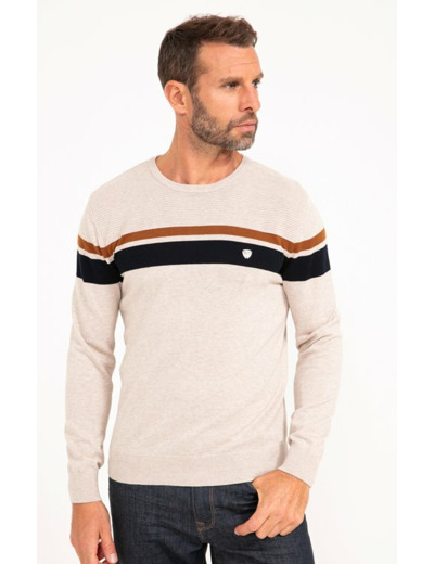 Pull col rond rayé stripe