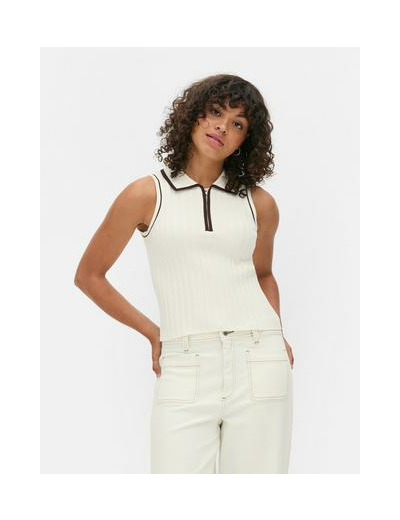 Polo sans manches à finitions contrastées