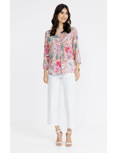 Tunique avec plastron col froufrou