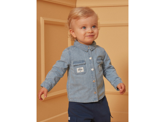 Chemise en denim bleu clair