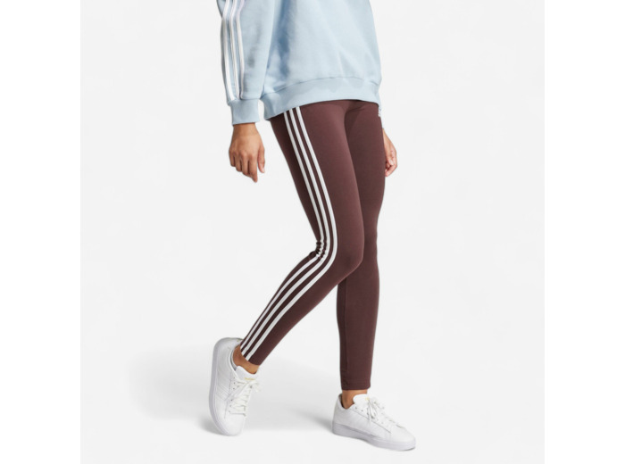 Legging imprimé 3 bandes Adidas femme - marron