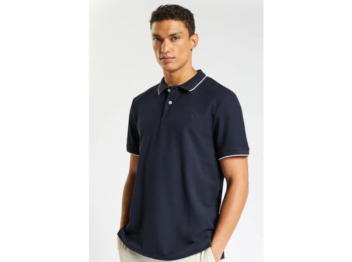 Polo manches courtes uni "le parfait by JULES" - Bleu foncé