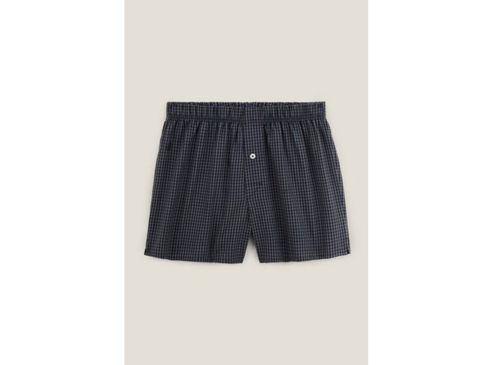 Caleçon à carreaux en coton - Gris foncé