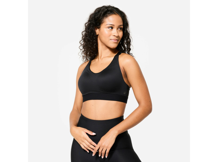 Brassière réglable avec coques maintien fort femme, noir