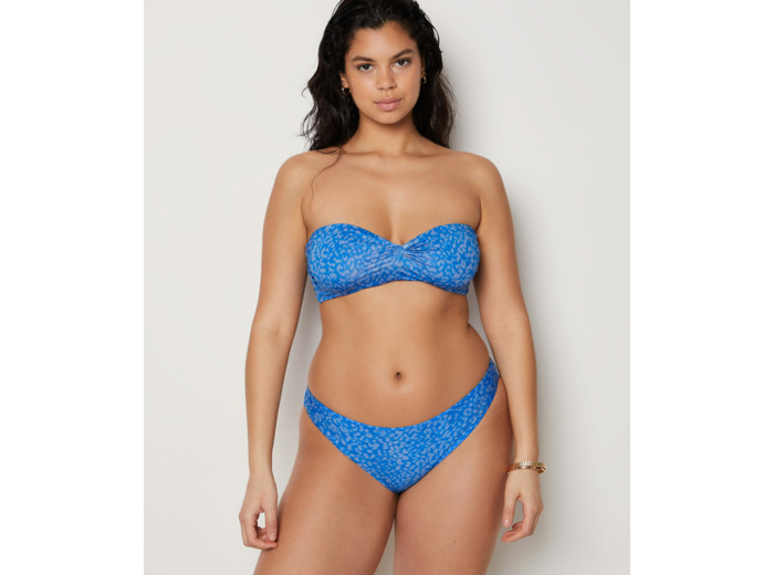 Bandeau armaturé haut de maillot imprimé léopard