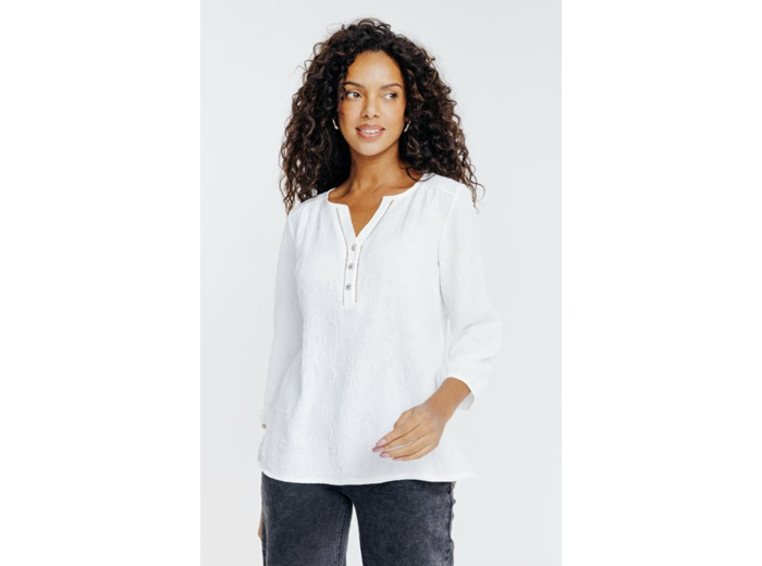 Tunique unie avec imprimé embossé