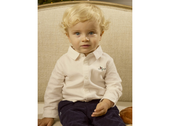 Chemise inscription brodée