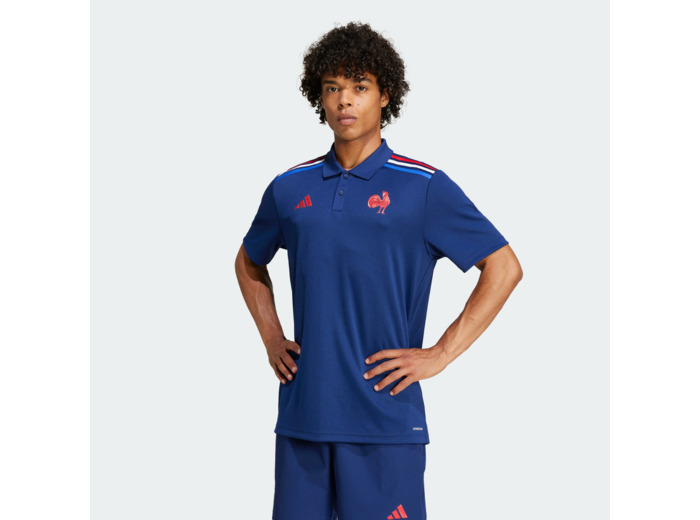 Polo de Rugby France Adulte - Polo supporter FFR Bleu foncé
