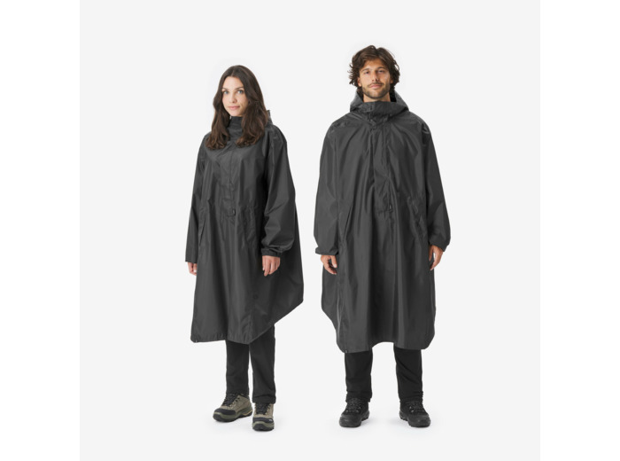 Poncho pluie de randonnée - MT500 - 60L - Noir