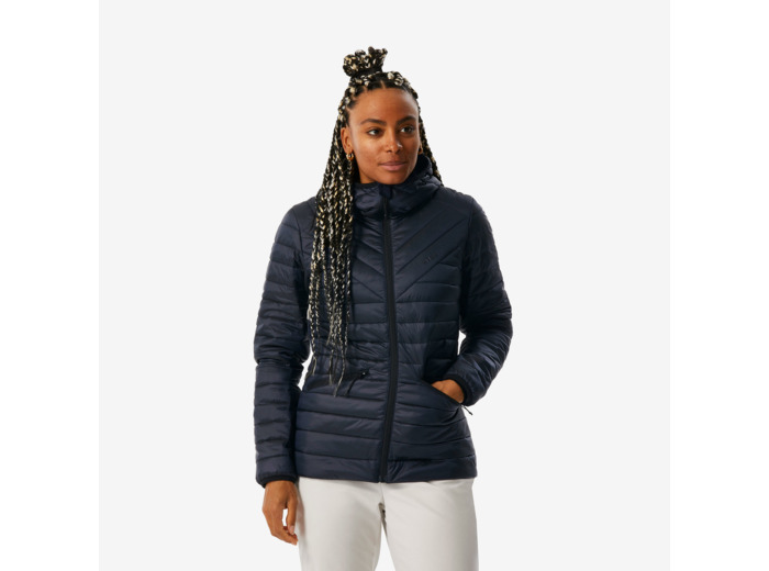 Doudoune de ski légère et chaude femme, 500 bleu noir