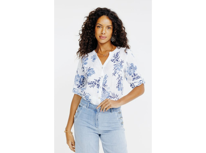 Blouse en lin imprimé