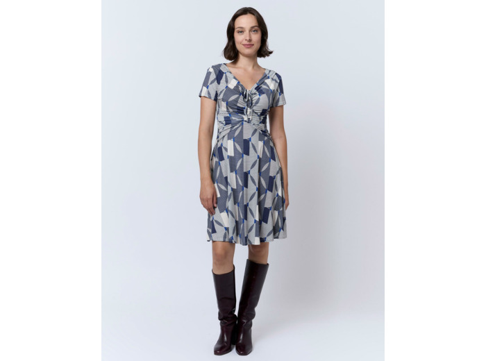 Robe courte imprimée BLEU