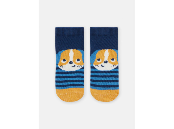 Chaussettes rayées à motif chien pour bébé garçon