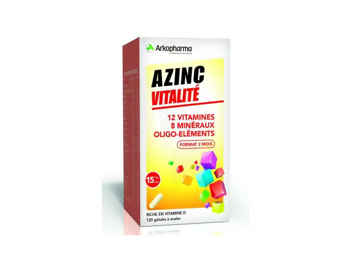 Azinc Vitalite Gélules Dès 15 Ans 2 Flacons De 120