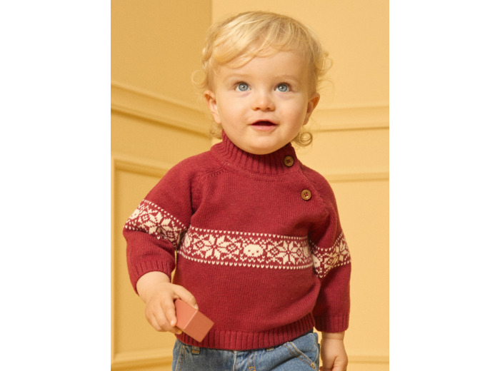 Pull jacquard animaux et flocons