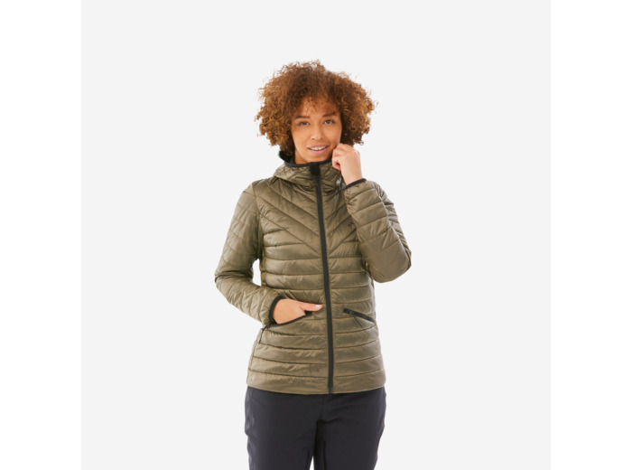 Doudoune de ski légère et chaude femme, 500 marron