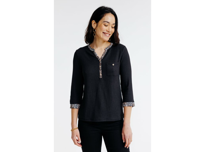 Tee-shirt uni 2-en-1 manches 3/4