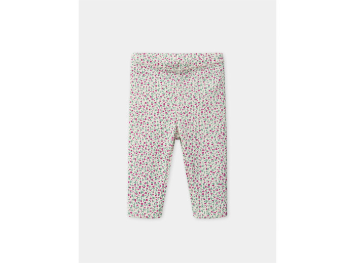 Legging imprimé fleuri côtelé Bébé Fille