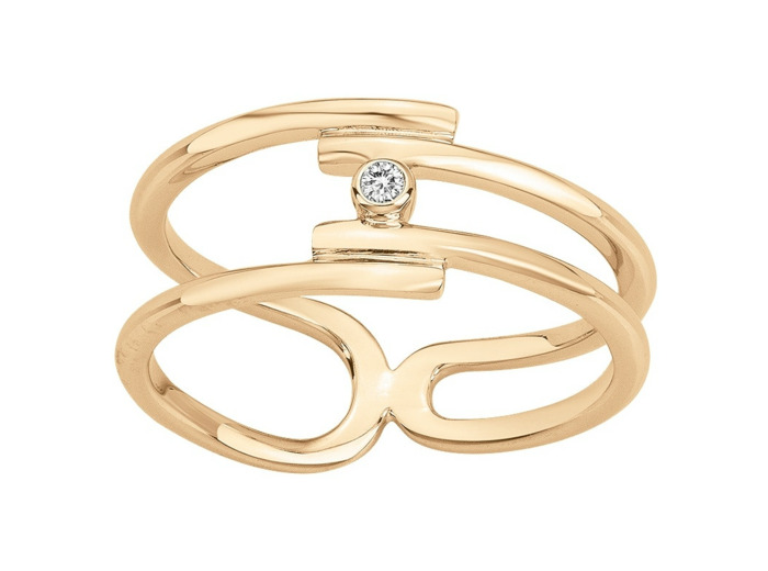 Bague Femme Délicate entrevue Doré