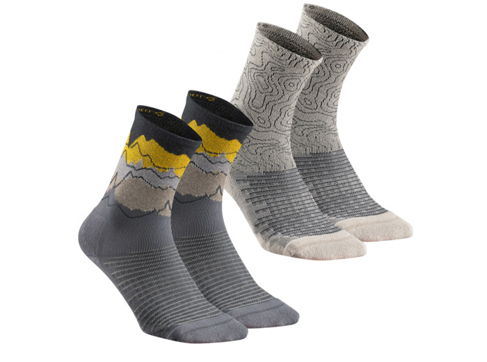Chaussette Hike 100 High - Série Limitée Grise - Lot de 2 paires