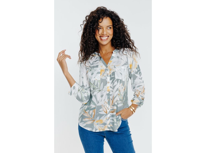 Blouse imprimé feuillage