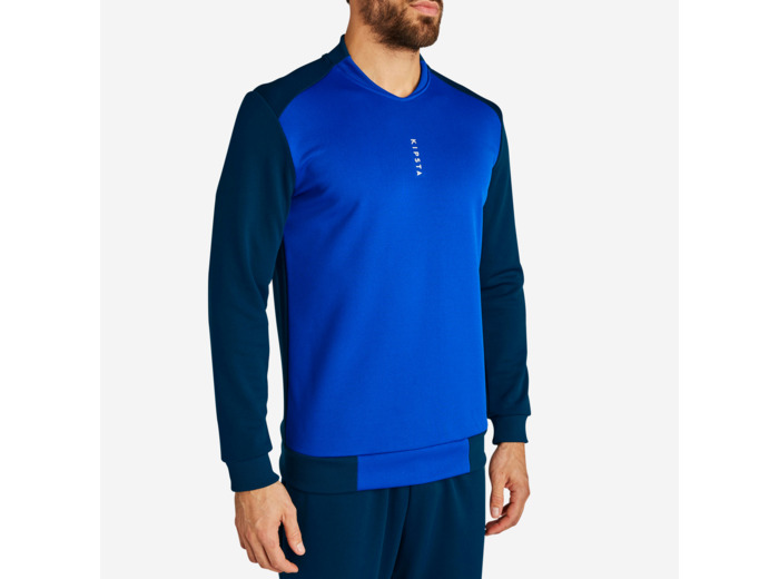 Sweat de football T100 bleu foncé