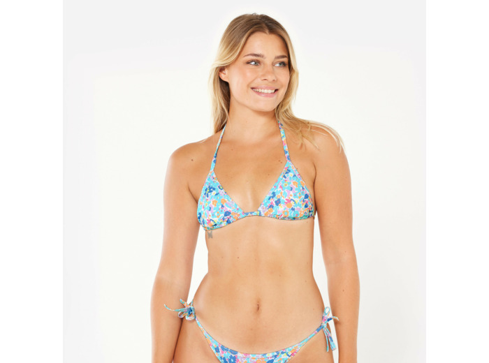 Haut de maillot triangle surf fleuri Femme - Mae prairie multicolore