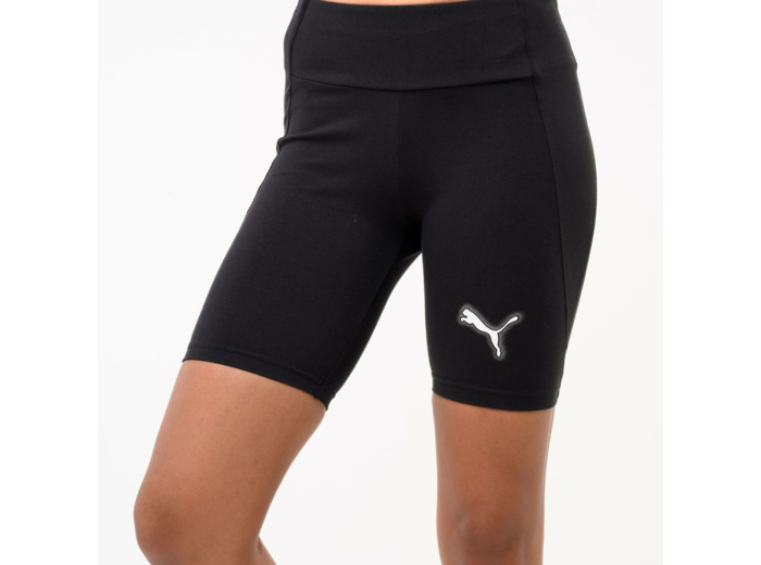 Short cycliste coton femme, noir