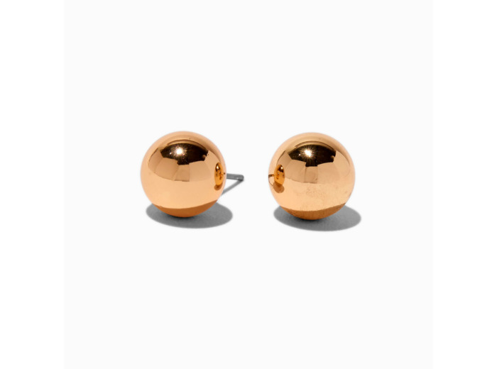 Clous d'oreilles sphériques couleur dorée