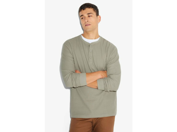 Tee shirt tunisien gaufré - Vert Kaki