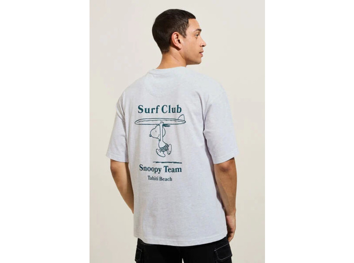 Tee shirt imprimé Snoopy Team licence Peanuts - Gris clair