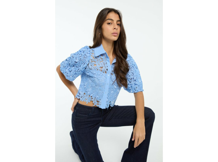 Blouse avec empiècement en dentelle