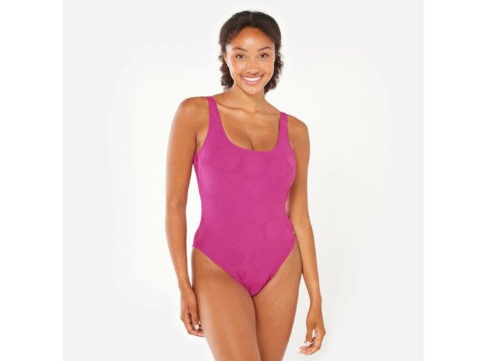 Maillot de bain une pièce texturé surf Femme - Aurely violet