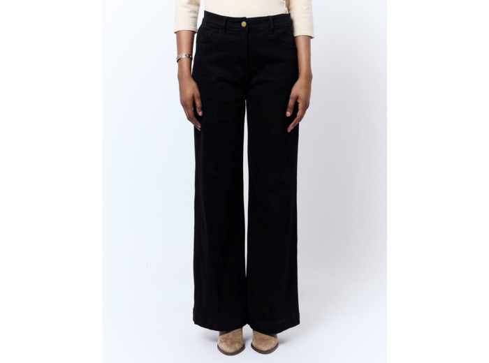 Pantalon long uni NOIR Femme