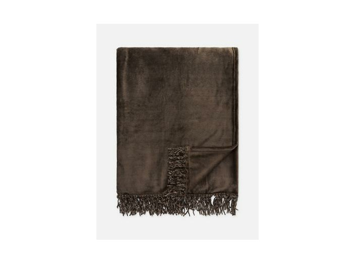 Grande couverture duveteuse avec finition à pampilles