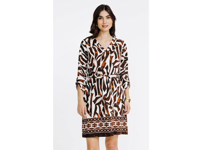 Robe ceinturée imprimée