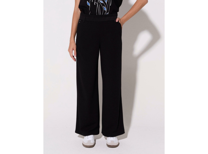Pantalon 7/8 large uni NOIR Femme
