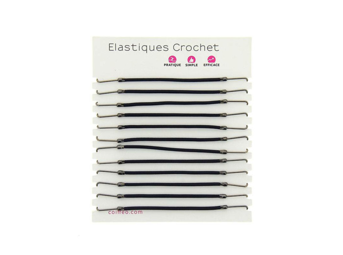 Elastique crochet Noir x12