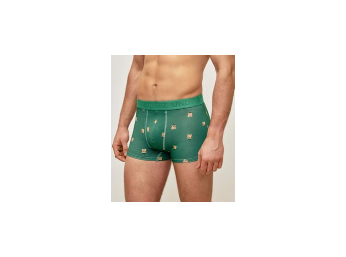 Boxer vert en coton motifs oursons