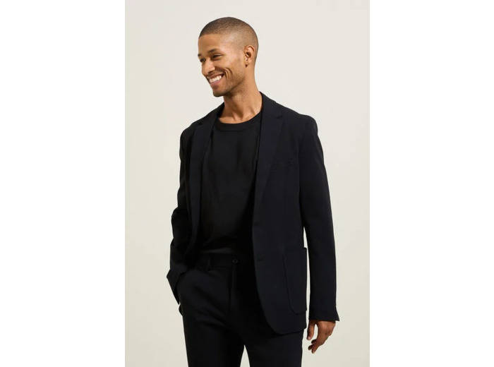 Veste de costume slim en maille - Noir