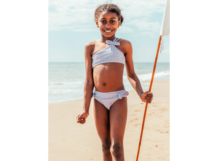 Maillot de bain deux pièces imprimé vichy