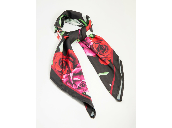 Bold Rose Fabric Scarf