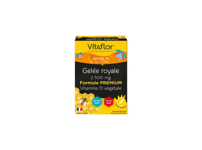 Vitaflor Gelée Royale + Vitamine D 2500mg Solution Buvable Bio 20 Ampoules/15ml