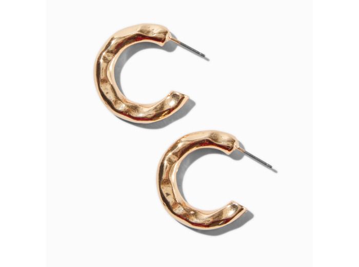 Créoles 20 mm épaisses texturées couleur dorée