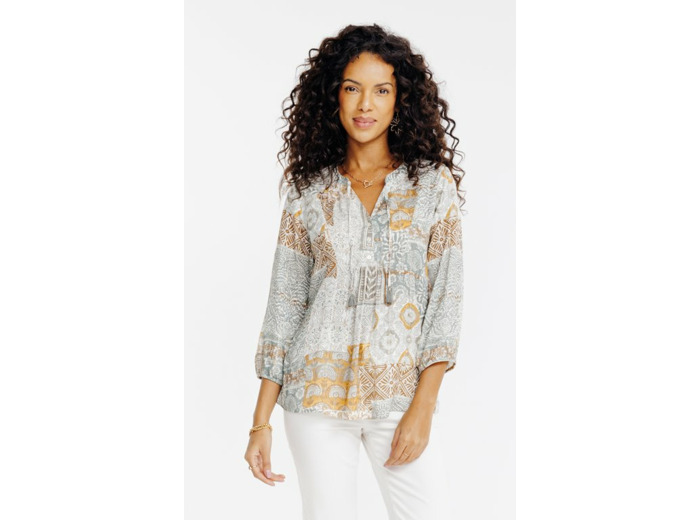 Tunique imprimée patch avec pompon