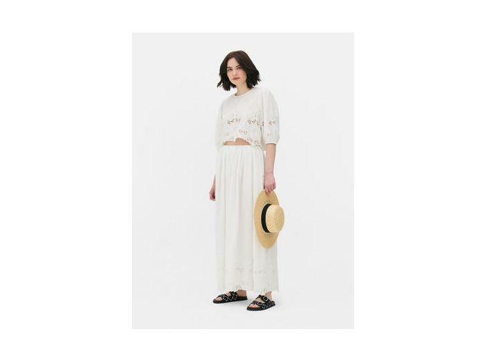 Chemisier ajouré à manches bouffantes