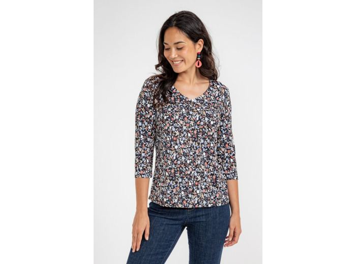 Tee-Shirt Col Rond Avec Pli Imprime