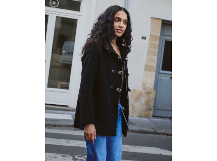 Manteau uni NOIR Femme